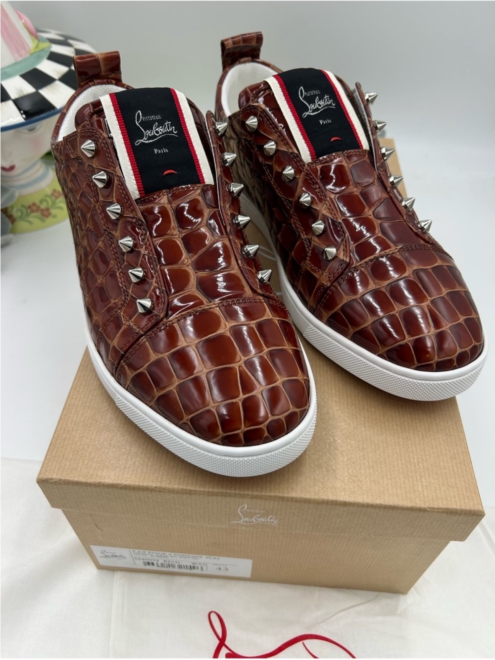 Christian Louboutin Men's FAV VONTADE CROC SNEAKERS . Size 43 - Picture 2 of 11